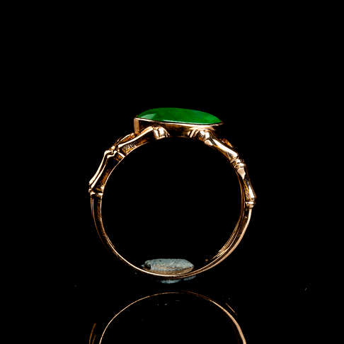 18k冰种阳绿翡翠随形戒指-翡翠-冰种-A15J417L03026